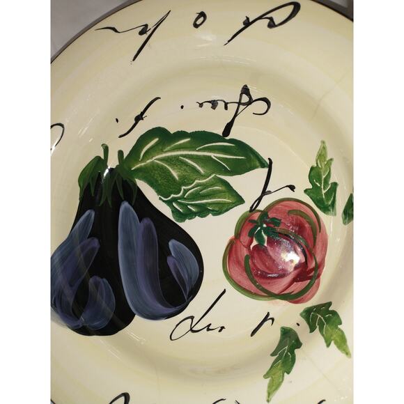 Antica Fornace AFA9 Italian Made Eggplant Pattern Serving Bowl Dinner Party - Picture 8 of 16